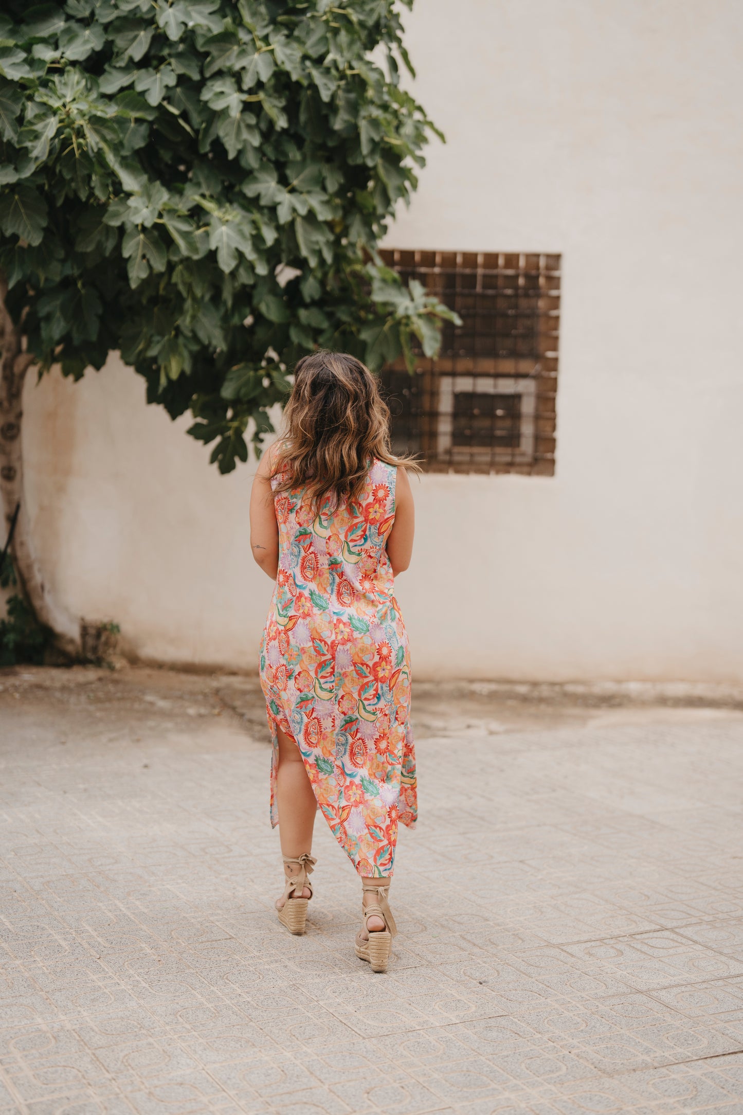 Vestido CALETA estampado mistral