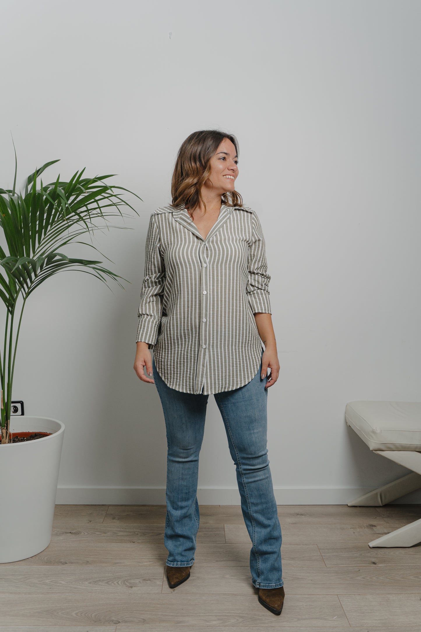 Camisa SAKAI rayas verdes