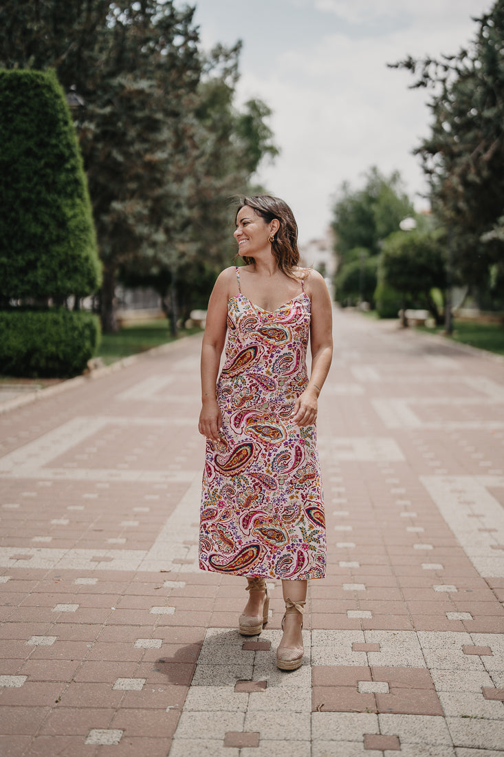 Vestido TORMENTA estampado Rosa