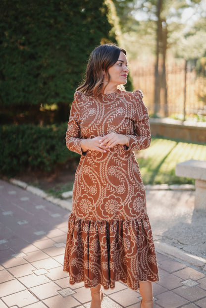 Vestido VESUBIO marrón