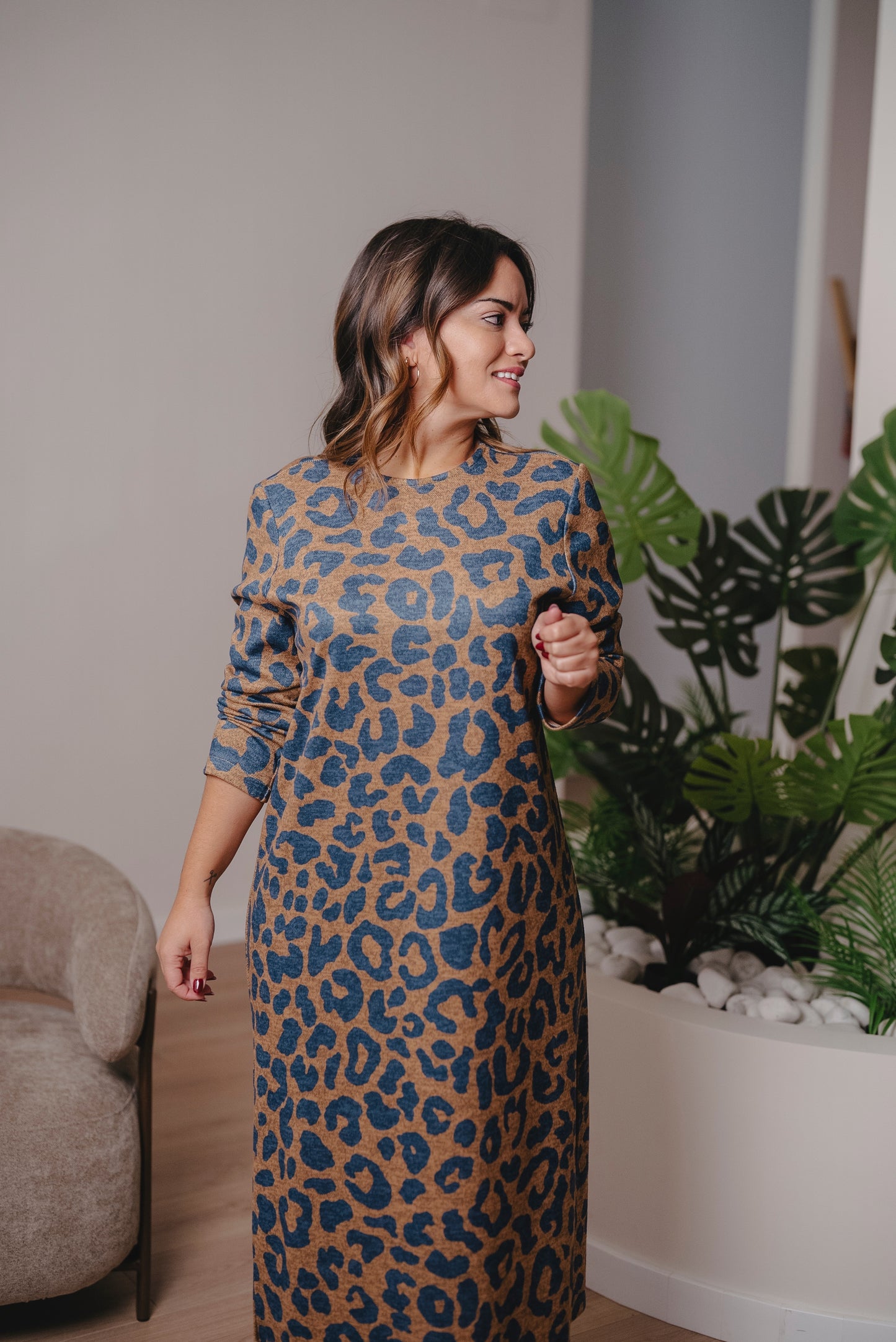 Vestido MODIGLIANI animal print Azul