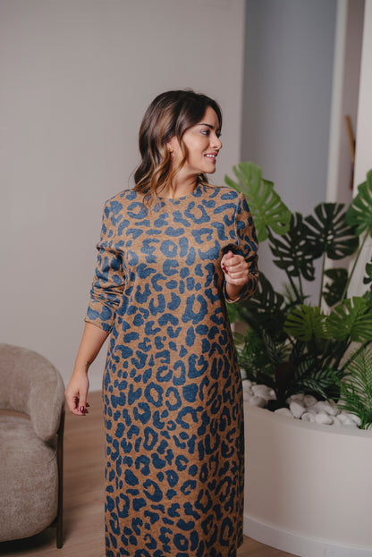 Vestido MODIGLIANI animal print Azul