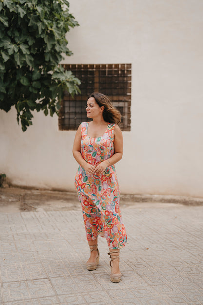 Vestido CALETA estampado mistral