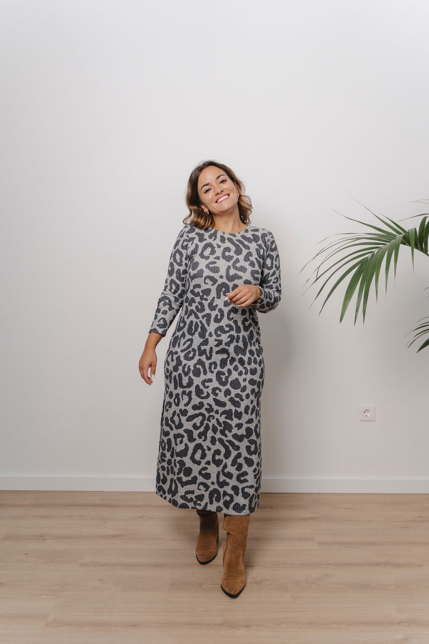 Vestido MODIGLIANI animal print Gris