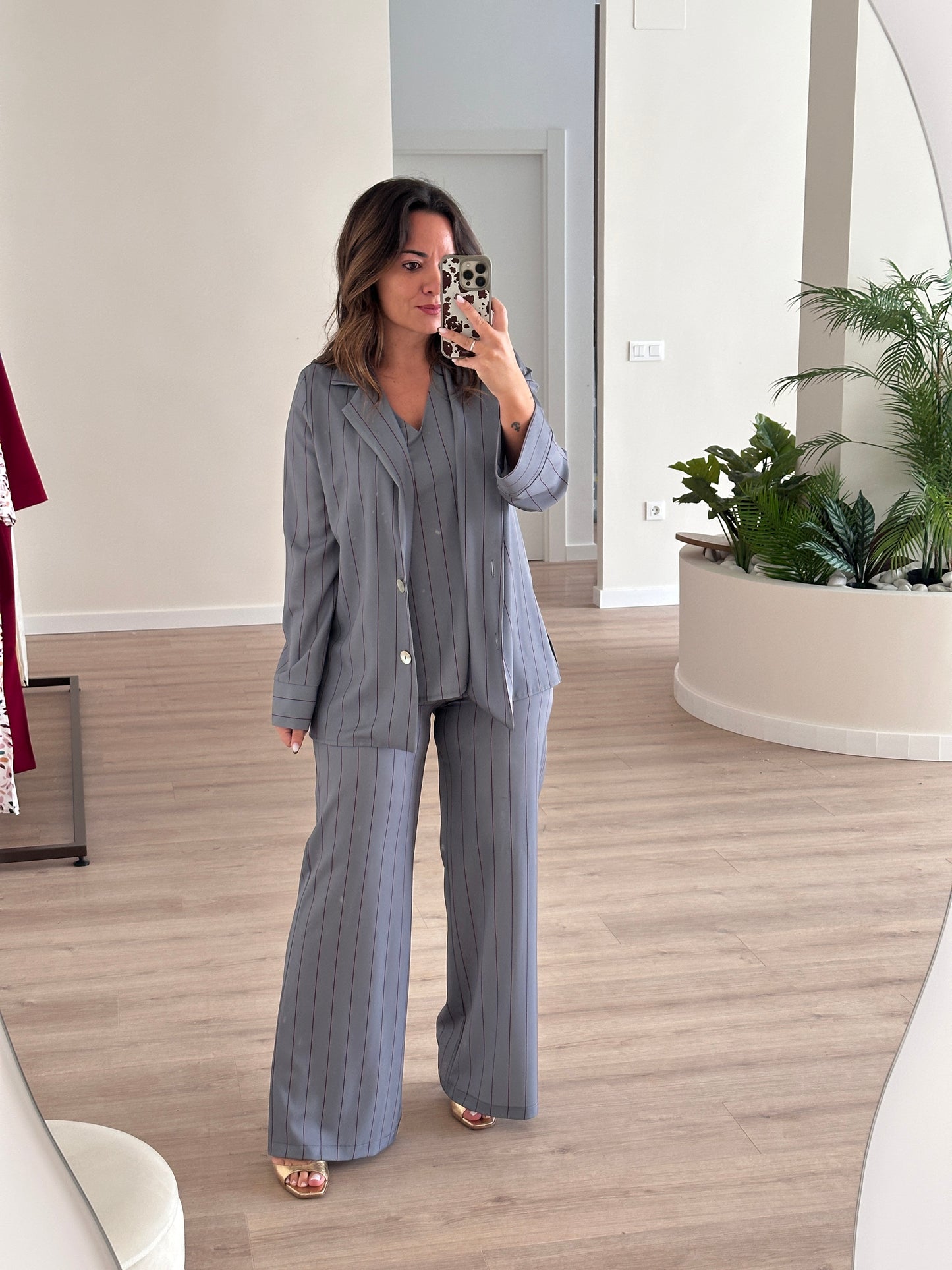 Conjunto WÓLOF rayas BURDEOS