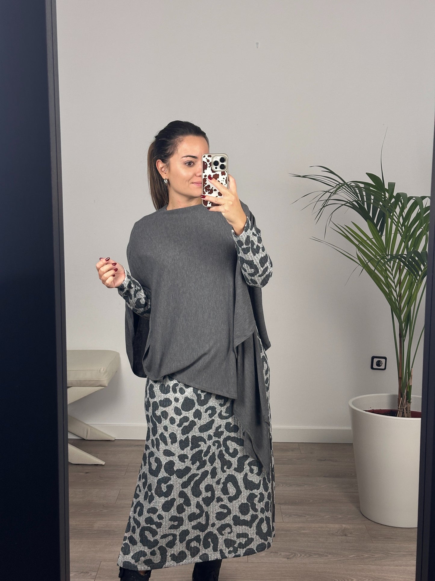 Vestido MODIGLIANI animal print Gris