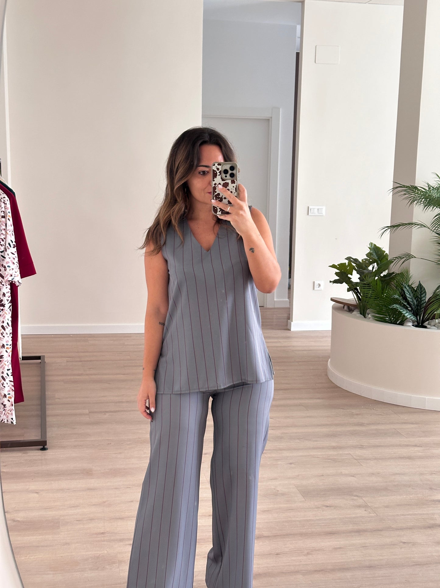 Conjunto WÓLOF rayas BURDEOS