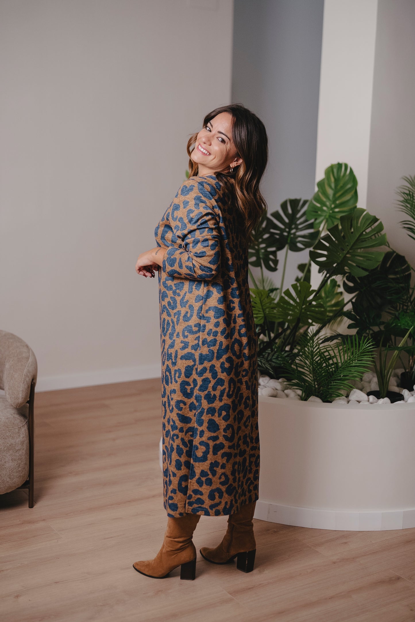 Vestido MODIGLIANI animal print Azul