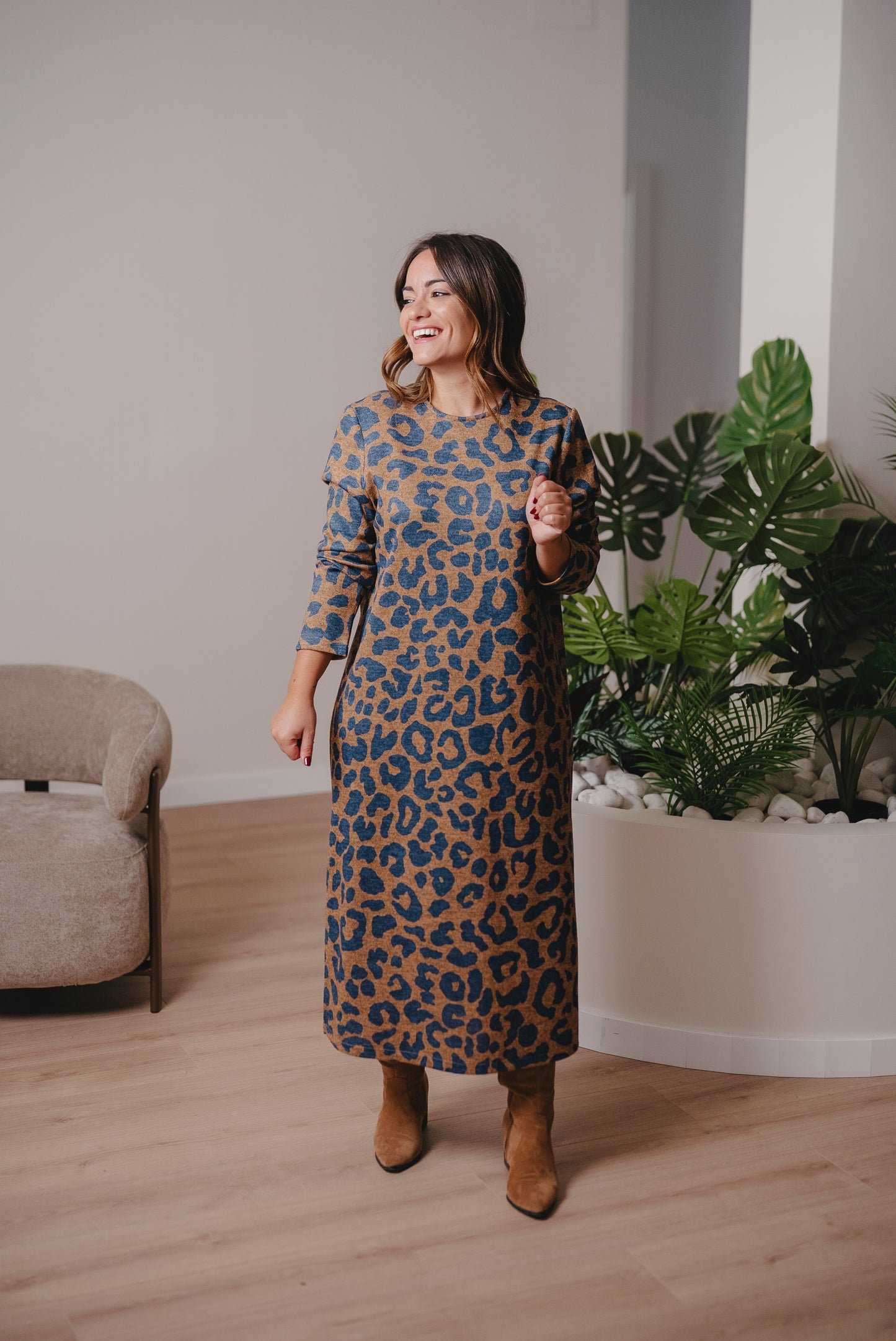 Vestido MODIGLIANI animal print Azul