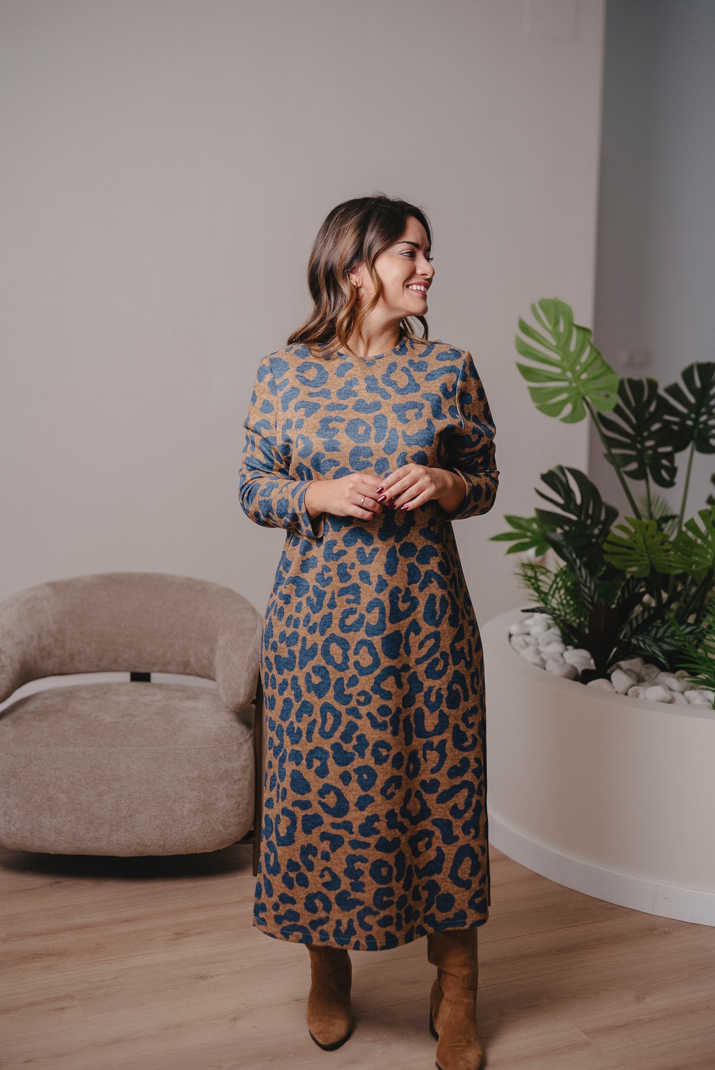 Vestido MODIGLIANI animal print Azul