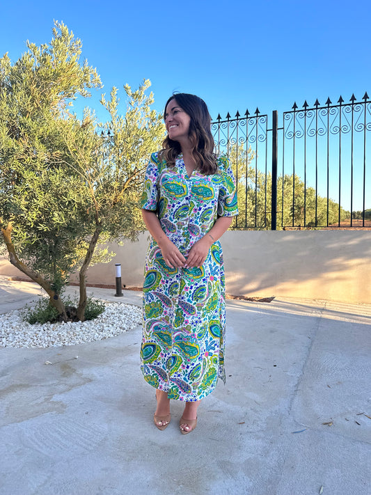 Vestido CICLÓN verde jade